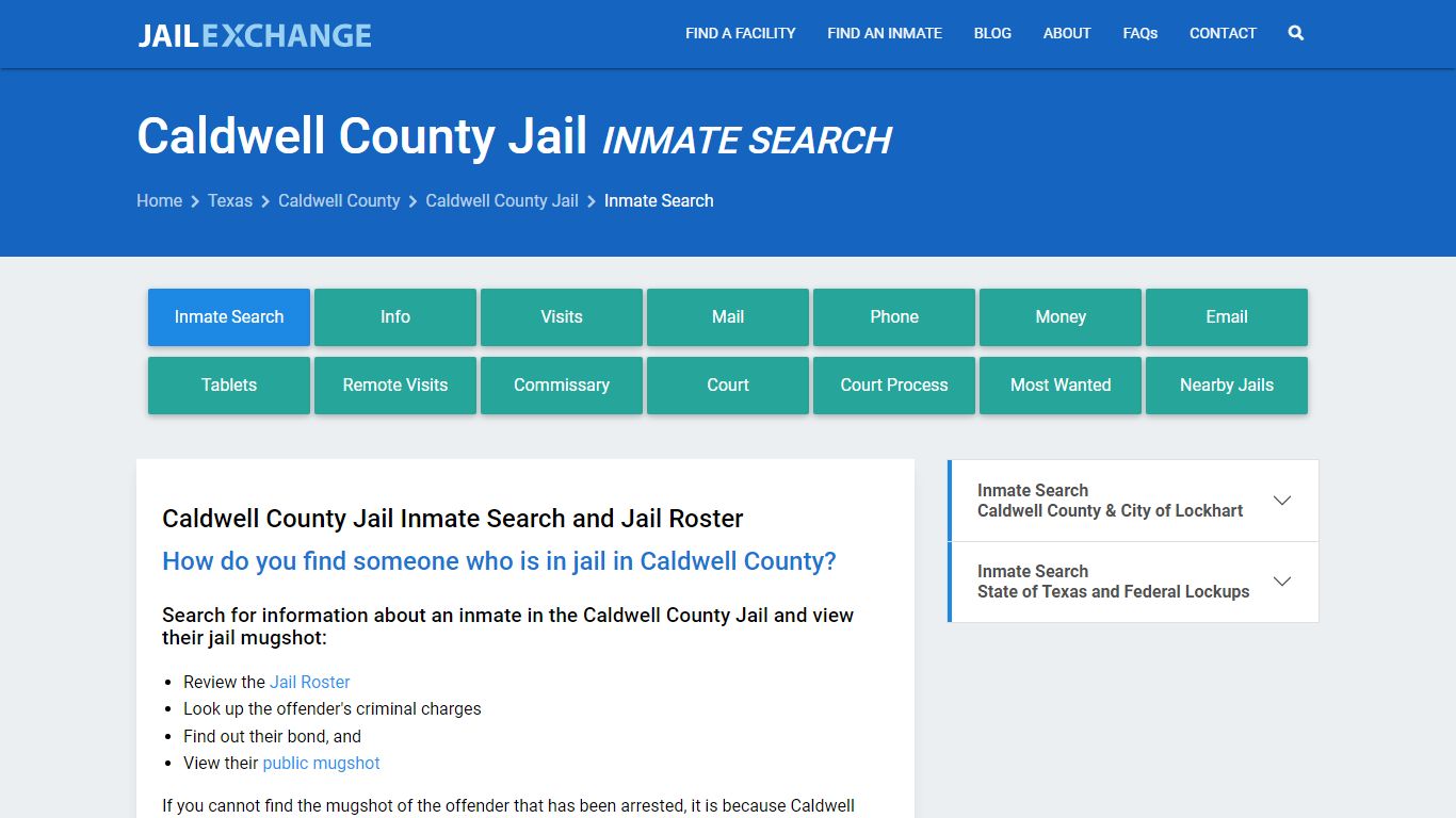 Caldwell County Jail Inmate Search - Jail Exchange